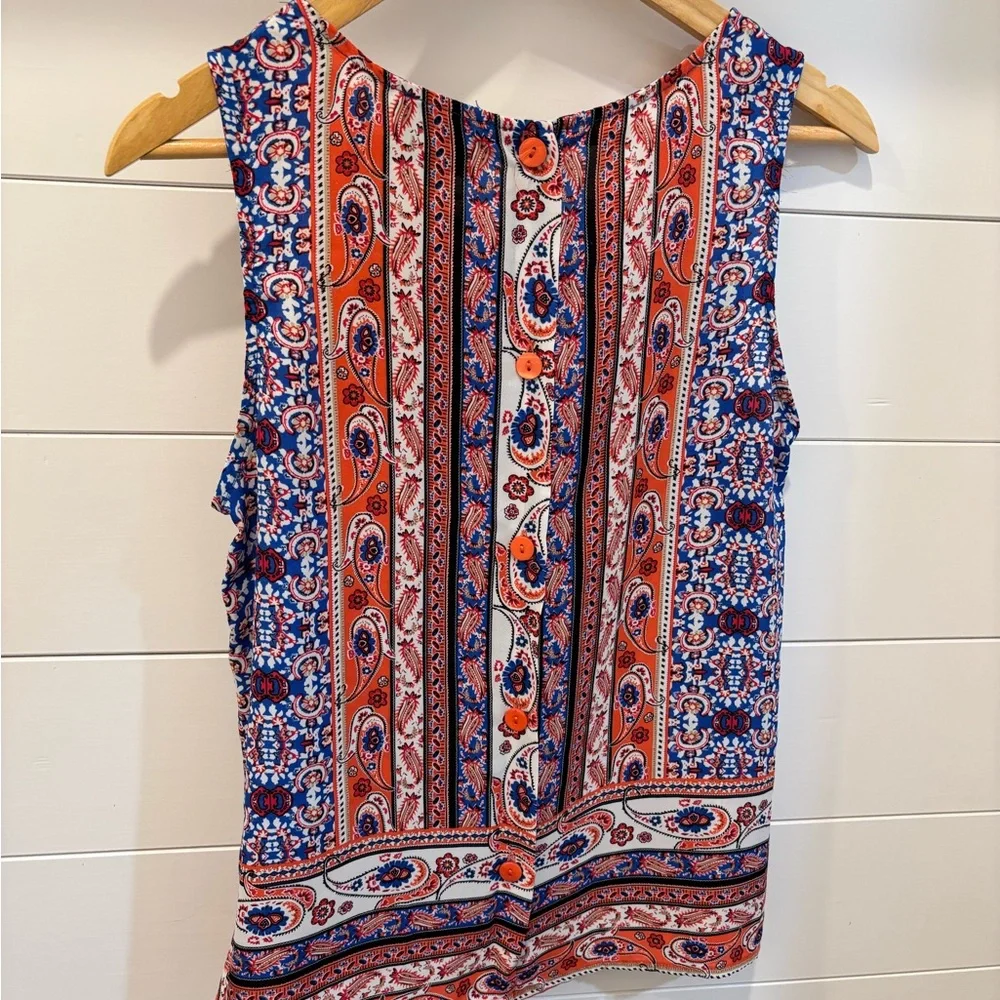 Cynthia Rowley Vibrant Tank Top with Paisley Pattern - Picture 3 of 3